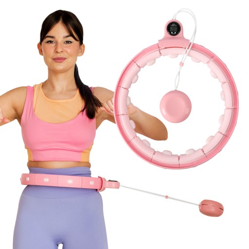 КОНТР-МАССАЖ НА ВЕСОВЫХ КОЛЕСАХ HULA HOP FH02 РОЗОВЫЙ