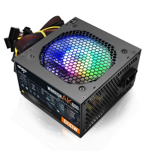 Блок питания RGB для компьютера Aigo AK600 (черный)