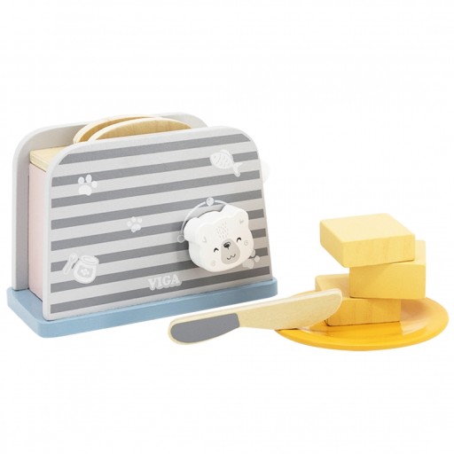 VIGA TOYS Drewniany toster z akcesoriami z serii PolarB