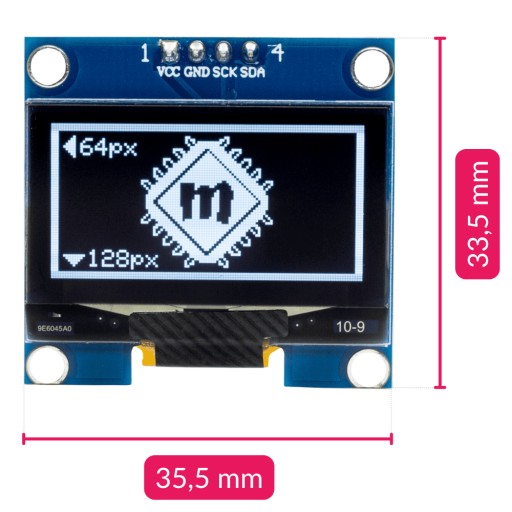 OLED-дисплей 1 3 Arduino I2C SH1106 белый