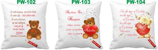 Poduszka na Walentynki żona mąż + z imiona imię Wzory MIX