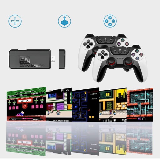 ИГРОВАЯ КОНСОЛЬ РЕТРО, 2 ПАНЛОДА, ИГРОВАЯ ПАЛКА, БЕСПРОВОДНОЙ КОНТРОЛЛЕР, 30 000 ИГР