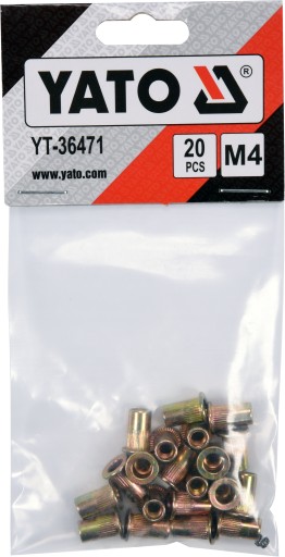 РУЧНАЯ ЗАКЛЕПКА YATO + ЗАКЛЕПНЫЕ ГАЙКИ M3–M8, 100 ШТ.