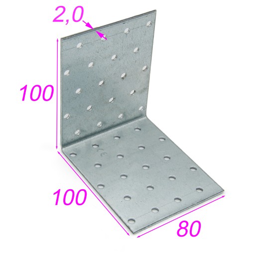 KĄTOWNIK MONTAŻOWY ŁĄCZNIK 100x100x80 1szt KM16