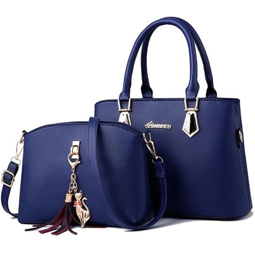 Синяя женская сумочка НАБОР 2в1 CLASSIC BAG-брелок на плечо