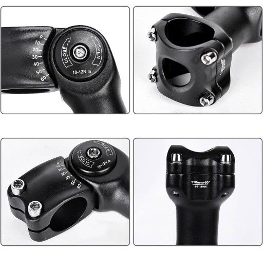 MOSTEK ROWEROWY 110MM MOSTEK MTB REGULOWANY 60° PODWYŻSZENIE KIEROWNICY