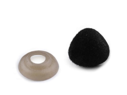Nos aksamitny do maskotek 14x15 mm czerń 5 szt.