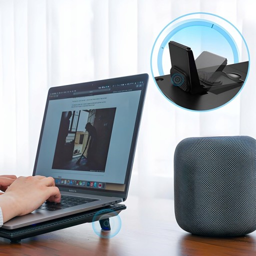 Охлаждающая подставка для ноутбука, тихая, 3 режима, 2xUSB, 12–17 дюймов