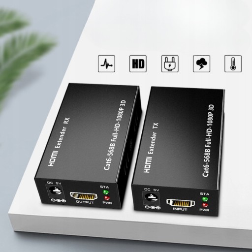 Удлинитель HDMI 60 м RJ45 к усилителю сигнала передачи сети HDMI