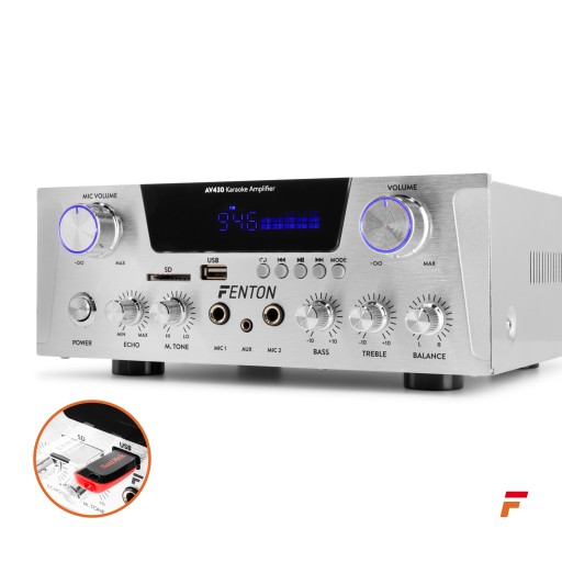 HIFI-усилитель для караоке 2x300 Вт USB FM BT высокой мощности