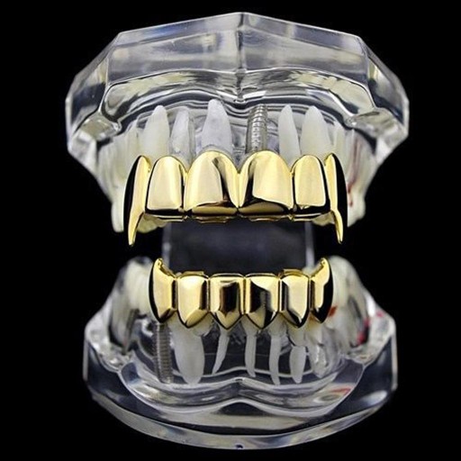 Решетки с покрытием из 18-каратного золота 6 Fang Grill