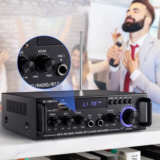 СТЕРЕО ДИНАМИК УСИЛИТЕЛЬ МУЛЬТИМЕДИЙНЫЙ КАРАОКЕ FM USB SD BLUETOOTH HIFI