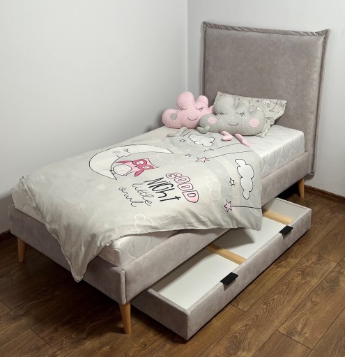 современная односпальная детская кровать с обивкой FRILL 90x160 90x200