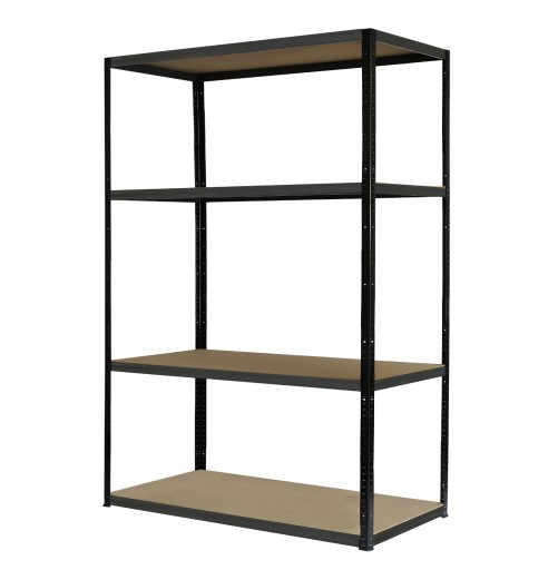 Металлическая полка-подставка для гаража ЧЕРНАЯ ПРЕМИУМ HELIOS 180x120x45см 4Px400kg