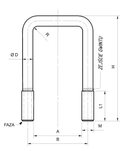 Зажим типа C, зажим M8 x 28 x 58