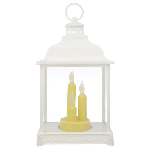 LAMPION DEKORACYJNY LATARNIA LED NA BATERIE BIAŁY