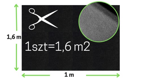 Agrowłóknina czarna Gruba ANTYCHWASTOWA 100g 160cm ODPORNA NA WARUNKI