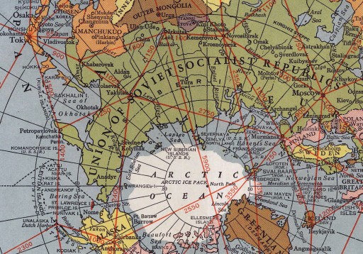 Карта плоской Земли — полярная азимутальная равноудаленная проекция AirMap — 50x40