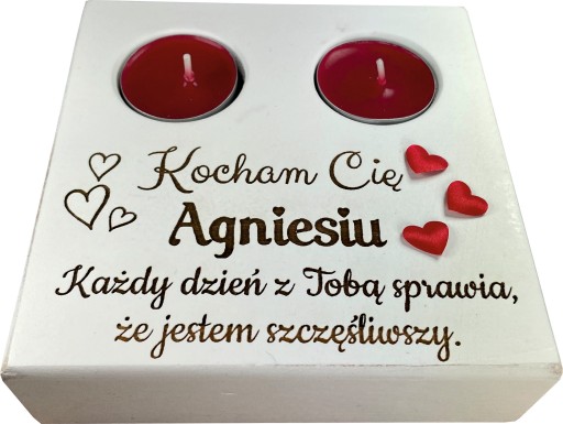 ŚWIECZNIK TEALIGHT WALENTYNKI PREZENT DZIEWCZYNY