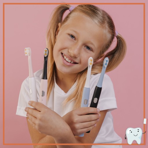 Końcówki Do Różowej Szczoteczki Smiley Light Kids