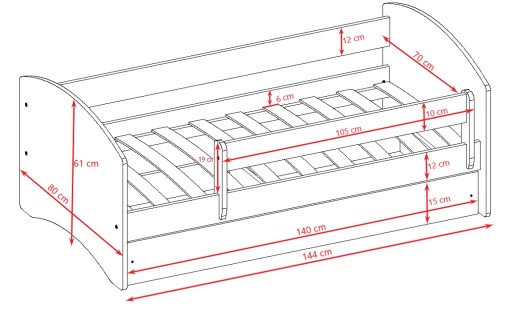 Детская кровать с ЯЩИКОМ 140/70 SAFE PLAYBED