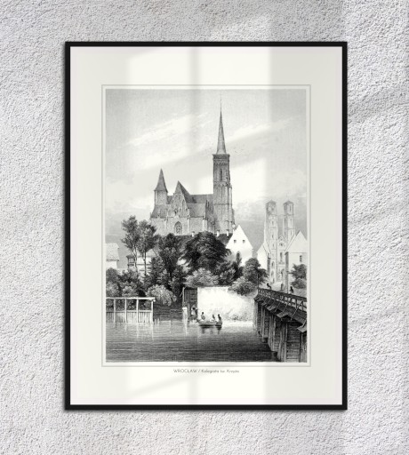 WROCŁAW Kościół Kolegiata św. Krzyża REPRODUKCJA grafika na ścianę 40x30 A3