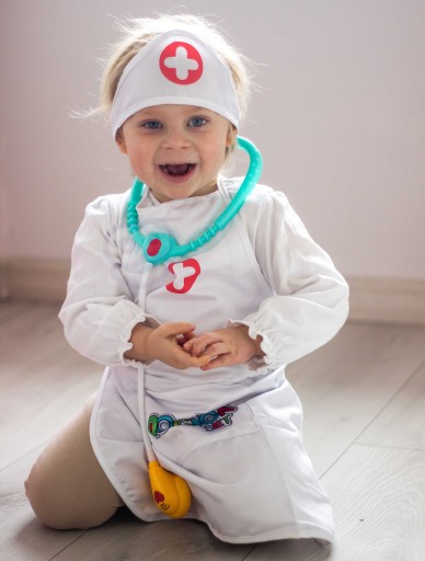 FARTUCH STRÓJ LEKARZA DOKTOR PIELĘGNIARKA WOOPIE