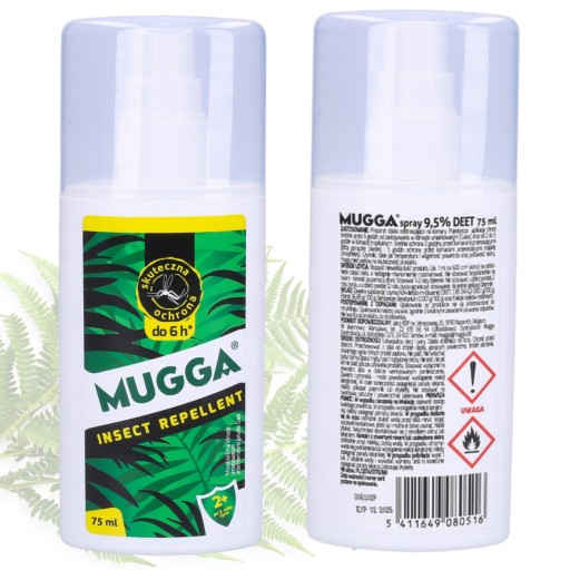 Спрей от комаров Mugga Repellent 9,5% ДЭТА Репеллент от комаров 75мл