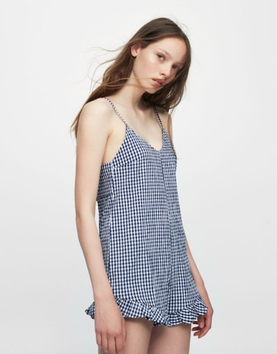Pull&bear Короткий комбинезон в клетку летний 40 л