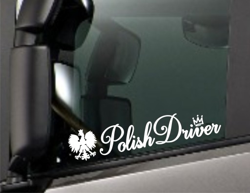 Naklejka na tira busa ciężarówkę POLISH DRIVER Orzełek *Kolory *43cm