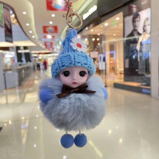 Брелок из силиконового меха, пластик.