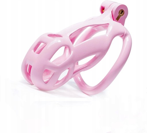 LEKKI RÓŻOWY PAS CNOTY COBRA CHASTITY 4 PIERŚCIENIE M