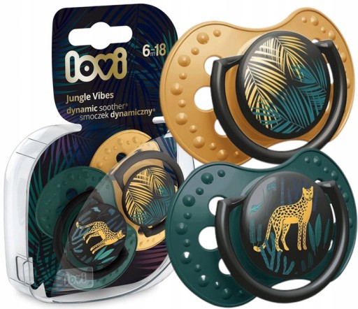 Lovi Dynamic Силиконовая соска 6-18 м Jungle Vibes 2 шт.