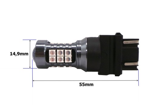 P27/7W Светодиодная лампа 3157 12V 20W CANBUS красная
