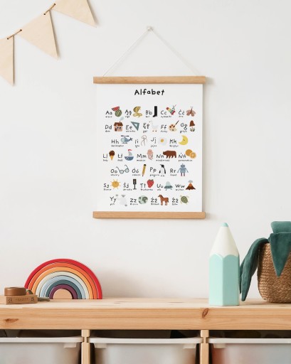 Plakaty edukacyjne dla dzieci 30x40 Alfabet + Kolory ZESTAW 2 SZT.