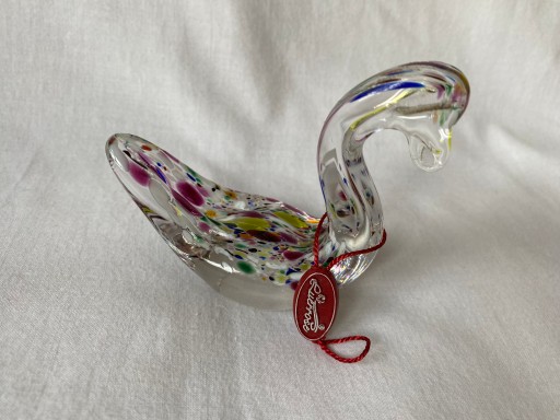 LUERROSE Szklana Figurka ŁABĘDŹ 9x9,5cm