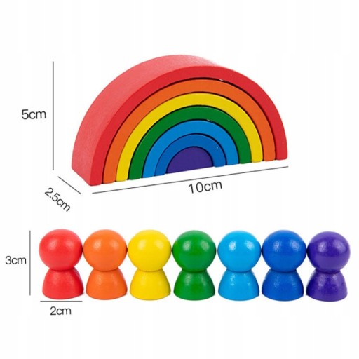 Montessori Wooden Toys for Babies Rainbow Sta