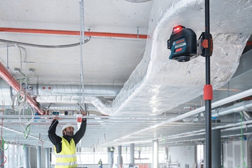 BOSCH Cross Line Laser 3x 360° Красный GLL 3-80 Линейный корпус Штанга 360см