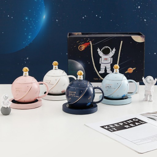 КЕРАМИЧЕСКАЯ кружка с подогревом, ложка, USB-КАБЕЛЬ, рождественская кружка ПЛАНЕТА