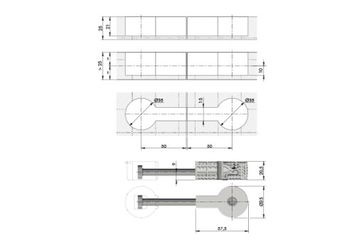 100 MM QUICK ITALIANA ZŁĄCZE DO BLATÓW - KOMPLET