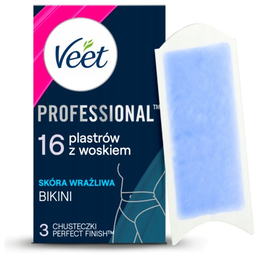 Plastry do Depilacji VEET MINIMA Pachy Bikini NAWILŻONA JĘDRNA SKÓRA 16 szt