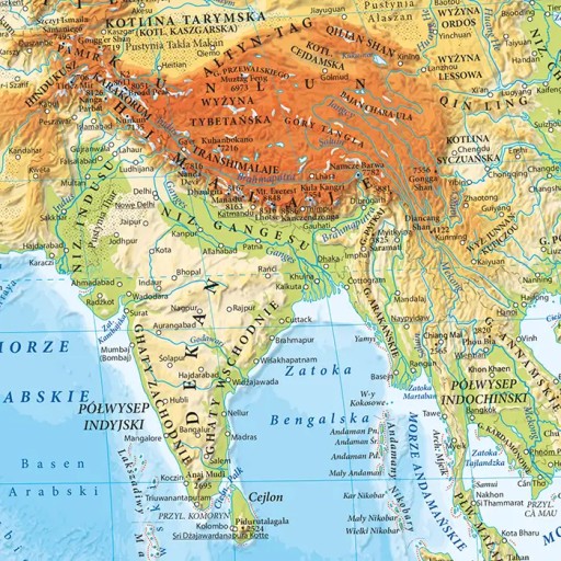 Политическая + физическая карта мира, двусторонняя 100х70см. Издание 2024 г. ArtGlob