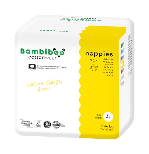 ПЕЛЕНКИ BAMBIBOO 4 Набор 3x24 шт. COTTONWEAR 9 14 кг MAXI