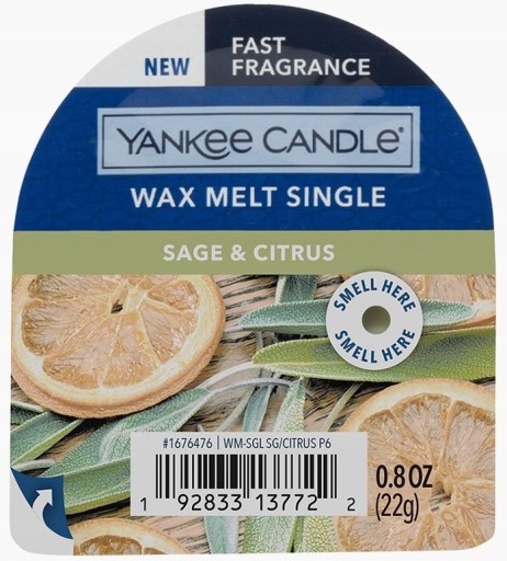 YANKEE CANDLE WAX ВОСК ШАЛФЕЙ И ЦИТРУСОВЫХ 22г