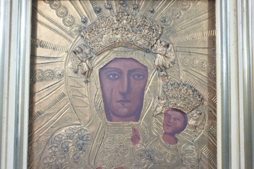 Старинная икона «Богоматерь Ченстоховская», XIX–XX вв.