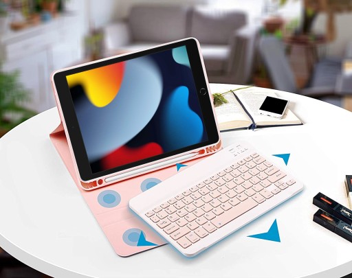 ЧЕХОЛ-КЛАВИАТУРА ДЛЯ APPLE IPAD 10.2 2021 GEN 9, РОЗОВЫЙ
