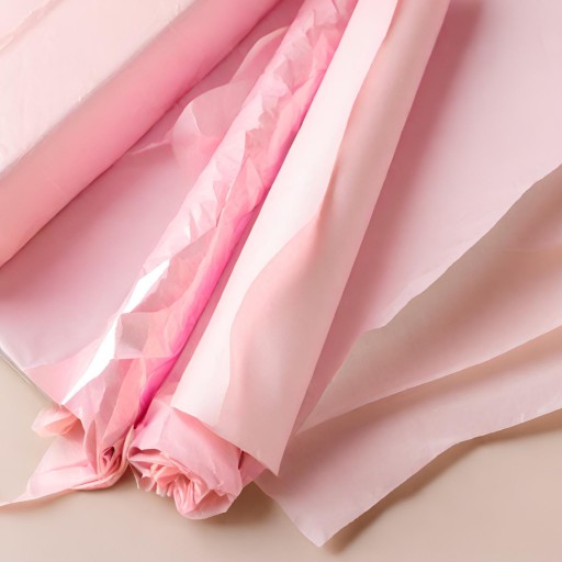Гладкая папиросная бумага для упаковки подарков LIGHT PINK 50х70см 100 шт.