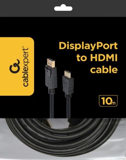 Кабель DISPLAY PORT — HDMI Кабель DP DisplayPort 4K, 60 Гц, ВИДЕО ЧЕРНЫЙ, 10 м