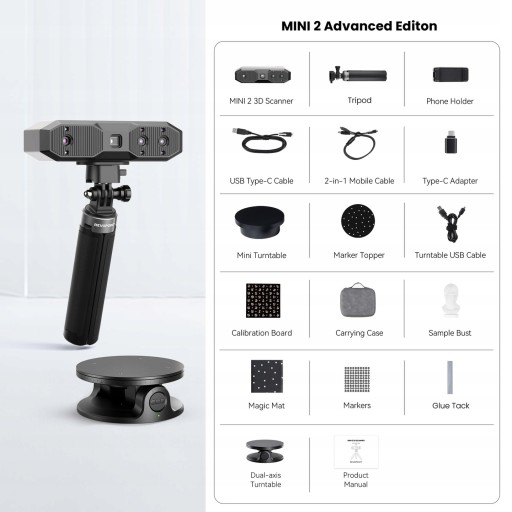 3D-сканер Revopoint MINI 2 Точность до 0,02 мм — Премиум-версия