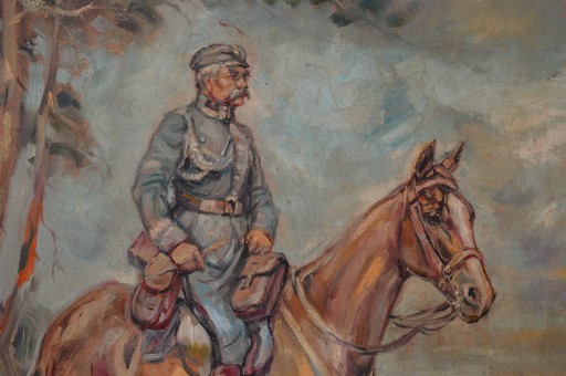 WOJCIECH KOSSAK - PIŁSUDSKI NA KONIU KOŃ - OBRAZ